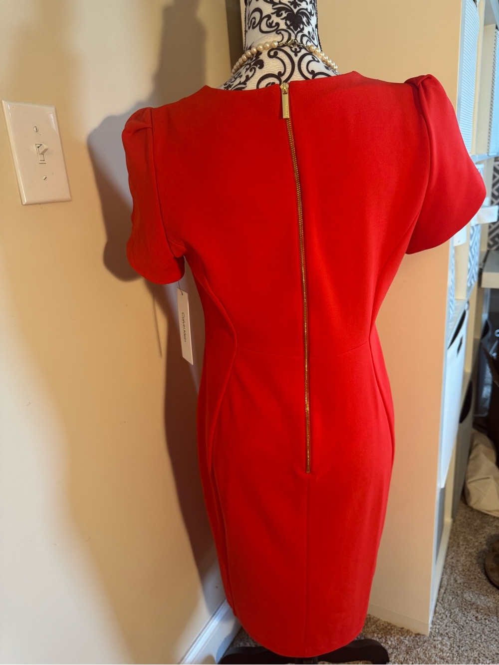 Calvin Klein Classic Red Sheath Dress - NWT - Picture 6 of 8